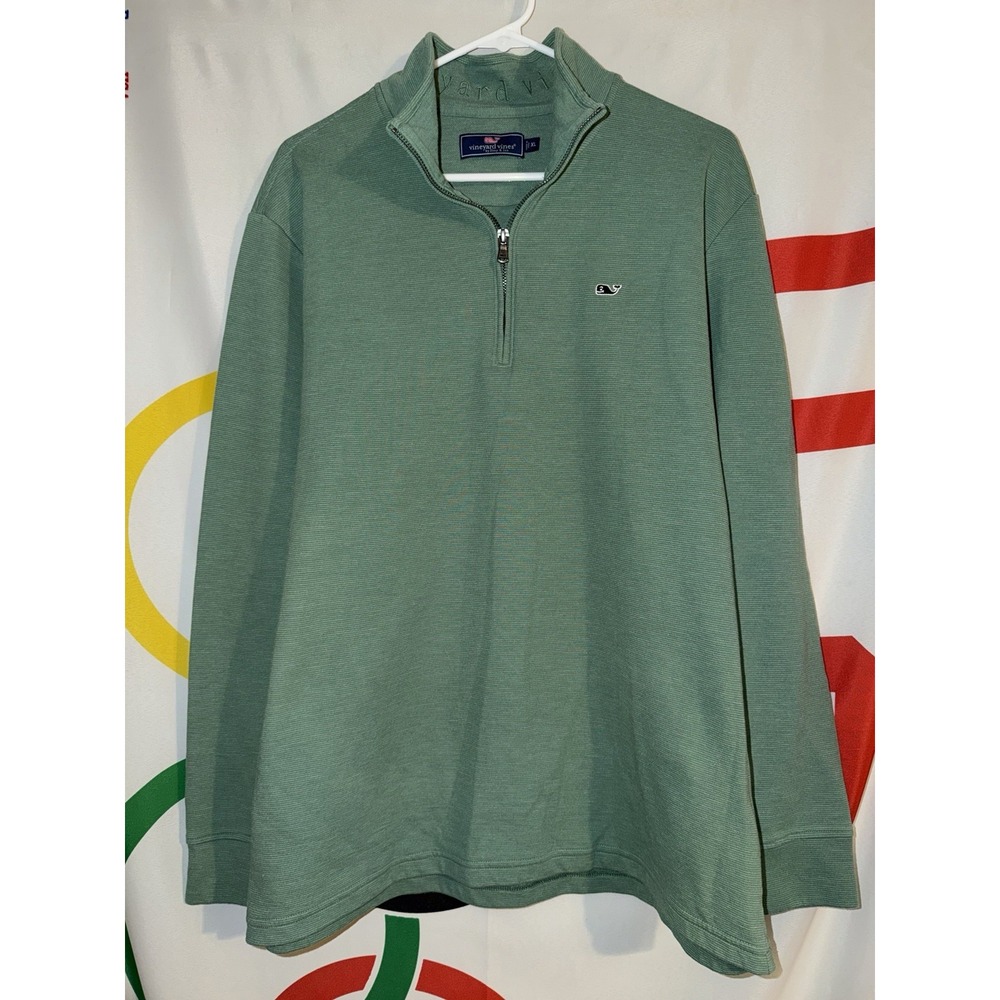 Vineyard Vines 1/4 Zip Pullover Sweatshirt XL Green